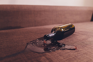 clean up spilled wine